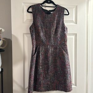 Milly New York Multicolor Tweed Shift Dress Size 12